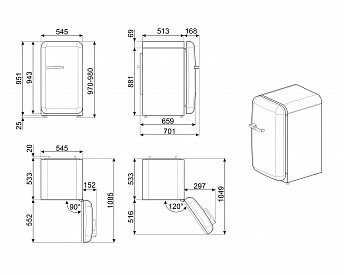 картинка Отдельностоящий холодильник Smeg FAB10RCR5 
