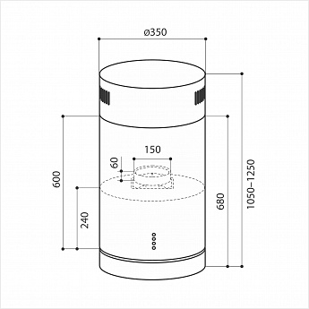 картинка Кухонная вытяжка Lex TUBO ISOLA 350 