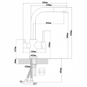 картинка |Discount| Смеситель Florentina КРИСТАЛЛ мокко 