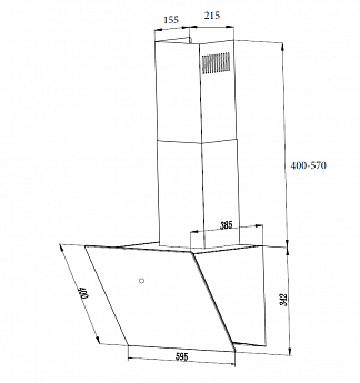 картинка Кухонная вытяжка Weissgauff TAU 60 TC BL 