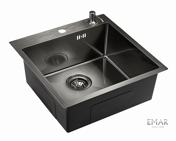 картинка Мойка для кухни с дозатором Emar EMB-117A PVD Nano Dark 