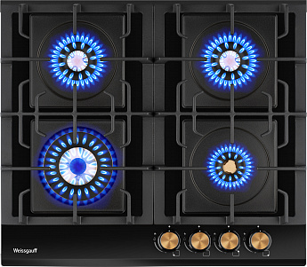 картинка Газовая варочная панель Weissgauff HGG 6445 BL Volcano Burner 
