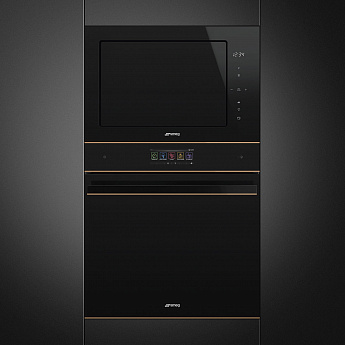 картинка Микроволновая печь Smeg FMI625CN черное стекло 