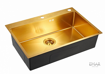 картинка Мойка для кухни с дозатором Emar EMB-125A PVD Nano Golden 