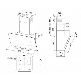 картинка Кухонная вытяжка Smeg KICV90BL 