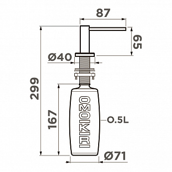 картинка Дозатор для мыла Omoikiri ОМ-10 