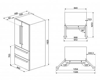 картинка Отдельностоящий холодильник Smeg FQ55FXDE 