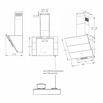 картинка Кухонная вытяжка Korting KHC 68073 GN 