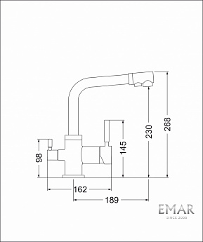картинка Смеситель Emar ECB-3003 PVD высокий излив 