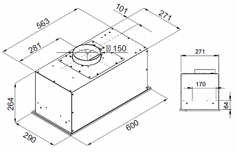 картинка Кухонная вытяжка Kuppersberg IBOX 60 B 