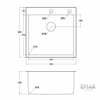 картинка Мойка для кухни с дозатором Emar EMB-117А PVD Nano Coppery 