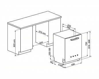 картинка Посудомоечная машина Smeg STFABBL3 
