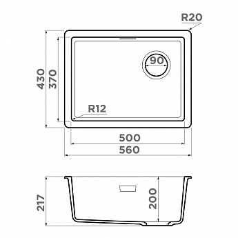 картинка Кухонная мойка Omoikiri KATA 56-U/I SIDE 