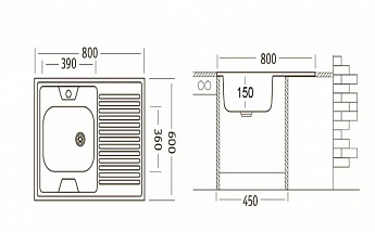 картинка Мойка для кухни Ukinox ECO800.600 L  картинка Мойка для кухни Ukinox ECO800.600 L