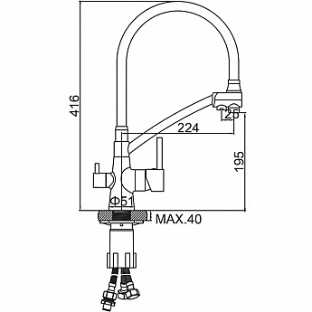картинка Смеситель Ledeme L4855B-2 черный 