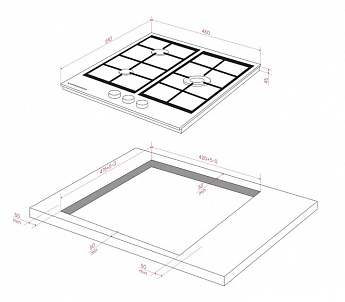 картинка Газовая варочная панель Kuppersberg FG 46 B 
