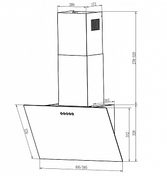 картинка Кухонная вытяжка Weissgauff SIGMA 60 Touch Black Glass 