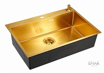 картинка Мойка для кухни с дозатором Emar EMB-125A PVD Nano Golden 