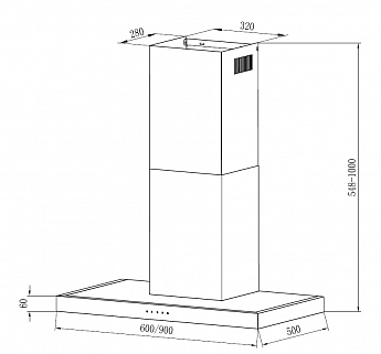 картинка Кухонная вытяжка Krona RUT 900 INOX 3P-S 