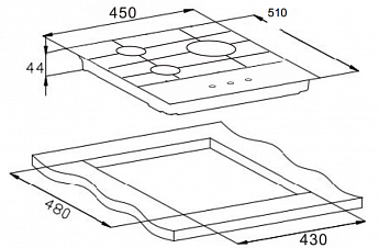 картинка Газовая варочная панель Weissgauff HGG 451 WFH 