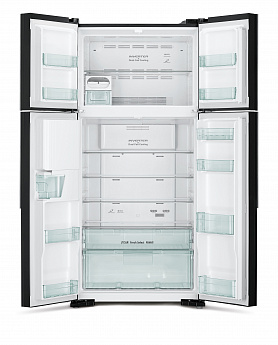 картинка Отдельностоящий холодильник Hitachi R-W660PUC7 GBK черный 