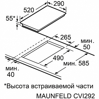 картинка Индукционная варочная панель Maunfeld CVI292S2FWHD Inverter 