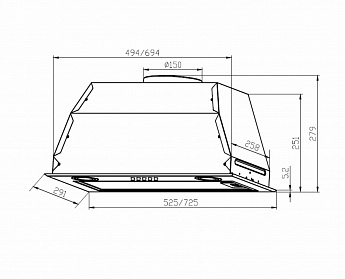 картинка Кухонная вытяжка Lex GS BLOC P 600 BLACK 