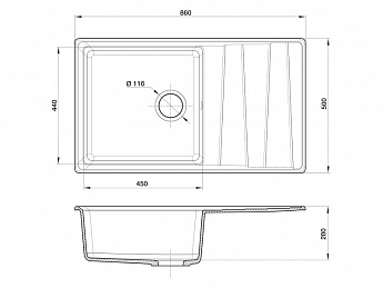 картинка Кухонная мойка Granfest GF-LV-860L 