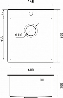 картинка Мойка для кухни Rivelato Rinox 4450 PVD black 