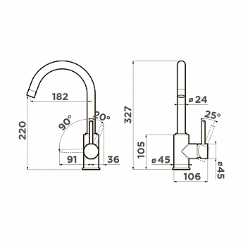 картинка Смеситель Omoikiri SHINAGAWA-P 