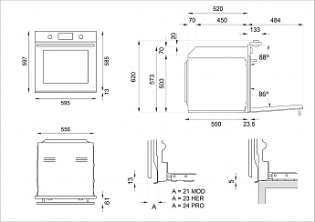 картинка Электрический духовой шкаф Bertazzoni FMOD6115ELB1 чёрный 