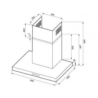 картинка Кухонная вытяжка Krona LEVANA 600 INOX PB 