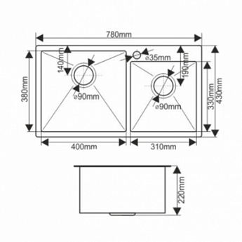 картинка Мойка для кухни Melana S7843HG PROFLINE золото 