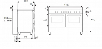 картинка Комбинированная кухонная плита Bertazzoni PRO126G2ENET чёрная 