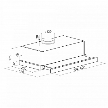 картинка Кухонная вытяжка Lex HUBBLE G 2M 600 BLACK 