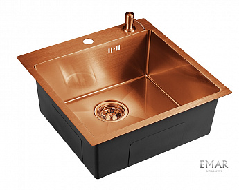 картинка Мойка для кухни с дозатором Emar EMB-117А PVD Nano Coppery 