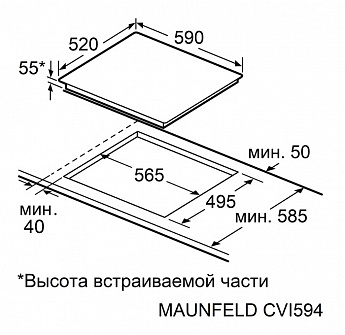 картинка Индукционная варочная панель Maunfeld CVI594SF2BKD Inverter 