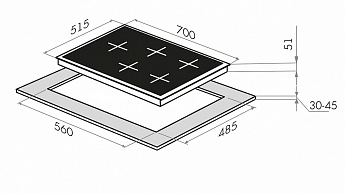картинка Варочная панель Maunfeld EGHE.75.33CB.R/G 