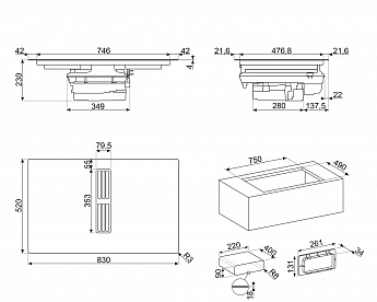 картинка Варочная панель с вытяжкой Smeg HOBD482D2 черный 