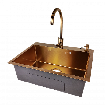 картинка Смеситель Emar ЕСВ-3020 PVD COPPERY высокий излив медь 