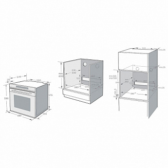 картинка Электрический духовой шкаф с функцией СВЧ Korting OKB 1340 GNBX MW 