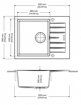 картинка Кухонная мойка Longran CLASSIC CLS650.500 