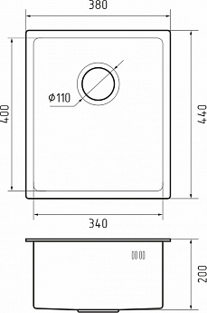 картинка Мойка для кухни Rivelato Rinox 3844 UN PVD black 