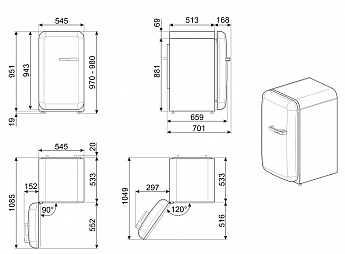 картинка Отдельностоящий холодильник Smeg FAB10LCR5 