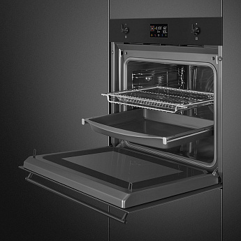 картинка Электрический духовой шкаф Smeg SF6301TN черный матовый 