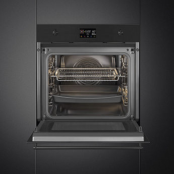 картинка Электрический духовой шкаф Smeg SF6301TN черный матовый 
