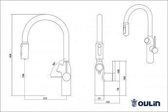 картинка Смеситель Oulin OL - 8018 CHROME 