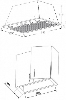 картинка Кухонная вытяжка Korting KHI 6530 W 
