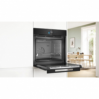 картинка Электрический духовой шкаф с функцией пароварки Bosch HSG958DB1S черный 