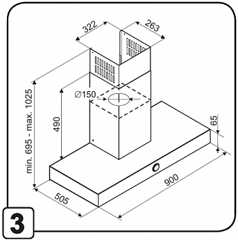 картинка Кухонная вытяжка De Dietrich DHB4974B Infinite Black 